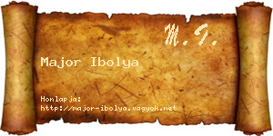 Major Ibolya névjegykártya